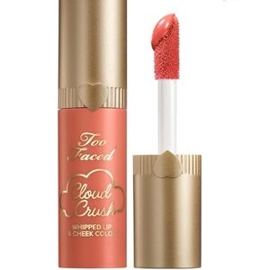 Too Faced Cloud Crush Whipped Lip & Cheek Blush Peach Blur NWB